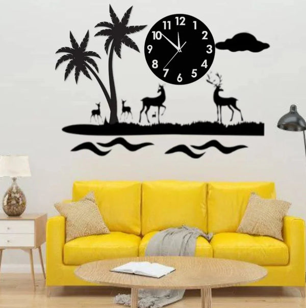 3D Deer Wall Clock Acrlic Wall Decore